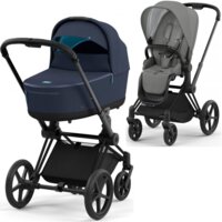 Коляска 2 в 1 Cybex Priam Lux Nautical Blue/Mirage Grey, шасі Matt Black (947743331) 