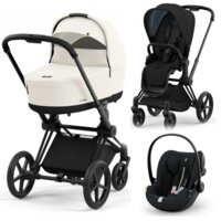 Комплект 3 в 1 Cybex: коляска Priam Lux Off White/Onyx Black Matt Black + автокрісло Cloud T i-Size Plus Sepia Black (819739331-1151) 