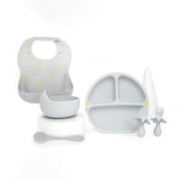 Набір дитячого посуду Oribel Cocoon: ложка та миска, сірий (OR223-90013)