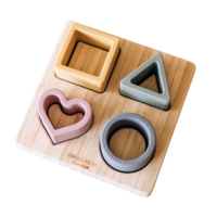 Силіконовий сортер на дерев'яному підносі FreeON, рожевий (46217) 