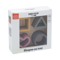 Силіконовий сортер на дерев'яному підносі FreeON, рожевий (46217)