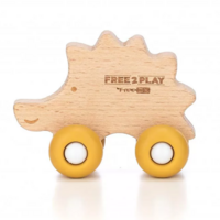 Дерев'яна іграшка FreeON їжачок на силіконових колесах (46262) 