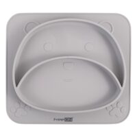 Силіконова тарілка дитяча FreeON Bear, сірий (39678) 