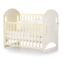 Дитяче ліжечко Верес Соня ЛД-8 без ящика Ведмедик зі стразами Слонова кістка