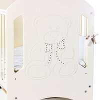 Дитяче ліжечко Верес Соня ЛД-8 без ящика Ведмедик зі стразами Слонова кістка