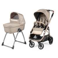 Універсальна коляска 2 в 1 Peg-Perego Veloce Mon Amour Belvedere з підставкою до люльки, рожеве золото (PACK-VEL2100000011) 