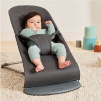 Шезлонг BabyBjorn Bliss Cotton Anthracite Petal Quilt, рама Dark Grey (7317680061263)