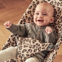 Шезлонг BabyBjorn Bliss Cotton Beige/Leopard, рама Black (7317680060754)