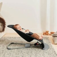 Шезлонг BabyBjorn Bliss Cotton Black, рама Dark Grey (7317680060167)