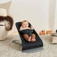 Шезлонг BabyBjorn Bliss Cotton Black, рама Dark Grey (7317680060167)
