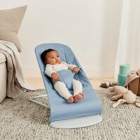Шезлонг BabyBjorn Bliss Cotton Blue Petal Quilt, рама Light Grey (7317680061232)