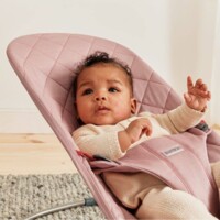 Шезлонг BabyBjorn Bliss Cotton Dusty Pink, рама Dark Grey (7317680060143)