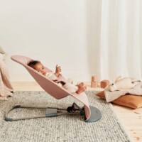 Шезлонг BabyBjorn Bliss Cotton Dusty Pink, рама Dark Grey (7317680060143)