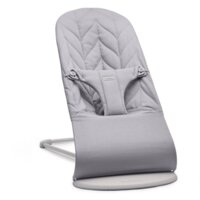 Шезлонг BabyBjorn Bliss Cotton Petal Quilt Light Grey, рама Light Grey + іграшка Googly Eyes Pastels (7317686060246)
