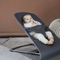 Шезлонг BabyBjorn Bliss Cotton Midnight Blue, рама Dark Grey (7317680060150)