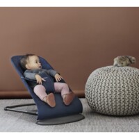Шезлонг BabyBjorn Bliss Cotton Midnight Blue, рама Dark Grey (7317680060150)