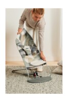 Шезлонг BabyBjorn Bliss Cotton Puzzel Print Khaki/Green, рама Dark Grey (7317680060396)