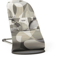 Шезлонг BabyBjorn Bliss Cotton Puzzel Print Khaki/Green, рама Dark Grey (7317680060396) 