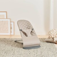 Шезлонг BabyBjorn Bliss Cotton Sand Grey, рама Dark Grey (7317680060174)