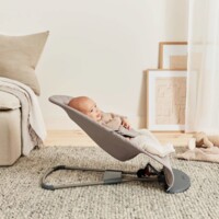 Шезлонг BabyBjorn Bliss Cotton Sand Grey, рама Dark Grey (7317680060174)