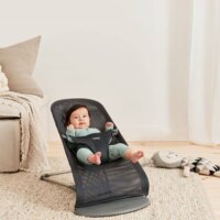 Шезлонг BabyBjorn Bliss Mesh Anthracite, рама Dark Grey + іграшка Googly Eyes Pastels (7317686060130)