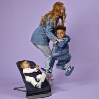 Шезлонг BabyBjorn Bliss Mesh Navy Blue, рама Dark Grey (7317680060037)