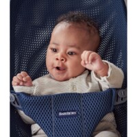 Шезлонг BabyBjorn Bliss Mesh Navy Blue, рама Dark Grey (7317680060037)