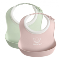 Набір слинявчиків маленьких BabyBjorn Powder Green/Powder Pink 2 шт. (7317680520432) 