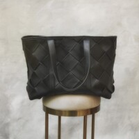 Сумка для мами Tote Braided Elodie Details Black Leather (7333222011886)