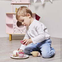 Дитяча кухня Janod, двостороння, зі світлом і звуком, рожевий (J06616)