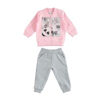 Трикотажный костюм iDO Панда LOVE для девочки 3 лет Розовый (4.U304.00/8248/3A) 
