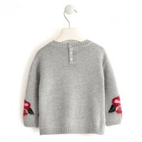 Сірий світшот iDO з червоною квіткою для дівчинки 6 років (4.K621.00/8992)