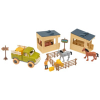 Ігровий набір-конструктор OTAMANKO Веселий хутір: вантажівка і конюшня з конями (5320161) 