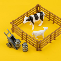 Ігровий набір-конструктор OTAMANKO Веселий хутір: комбайн з прицепом, коні, корови і вівця (5320164)