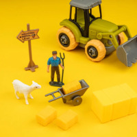 Ігровий набір-конструктор OTAMANKO Веселий хутір: трактор, вантажівка, причеп, фермер, кінь, вівця (5320163)