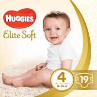  Підгузки Huggies Elite Soft розмір 4 (8-14 кг) 19 шт