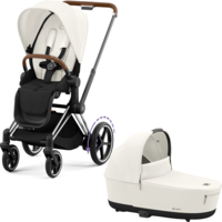 Коляска Cybex e-Priam 2 в 1 Off White на шасси Chrome Brown с электроприводом  
