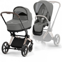 Коляска Cybex e-Priam 2 в 1 Mirage Grey на шасі Rosegold з електроприводом  