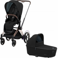 Коляска Cybex e-Priam 2 в 1 Sepia Black на шасі Rosegold з електроприводом  