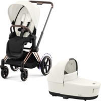 Коляска Cybex e-Priam 2 в 1 Off White на шасі Rosegold з електроприводом  