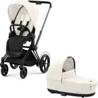 Коляска Cybex e-Priam 2 в 1 Off White на шасси Matt Black с электроприводом  