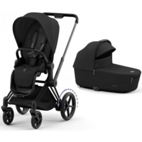 Коляска Cybex e-Priam 2 в 1 Sepia Black на шасси Matt Black с электроприводом  
