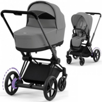 Коляска Cybex e-Priam 2 в 1 Mirage Grey шасси Matt Black с электроприводом 