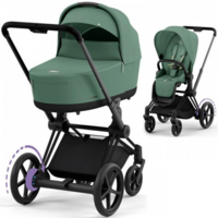 Коляска Cybex e-Priam 2 в 1 Leaf Green шасси Matt Black с электроприводом  