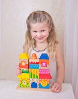 Деревянный конструктор Bino Домик (84151)