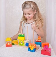 Деревянный конструктор Bino Домик (84151)