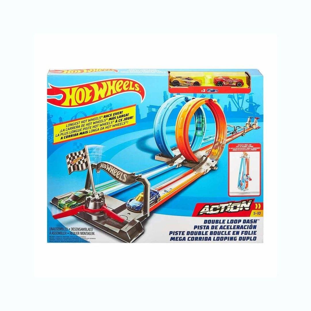 Портативный трек Hot Wheels Двойная петля (GFH85)