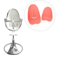 Стільчик для годування Bloom Fresco Silver з набором вкладишів Fresco persimmon red (E10535-S-11-AKS-E10516-PRL-11-ATL)  