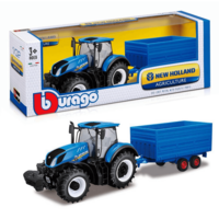Автомодель Bburago Farm Трактор New Holland з причепом (18-44067) 