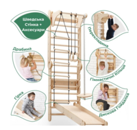 Тренувальний комплекс Goodevas: шведська стінка, гірка, спортивна гойдалка (E268)